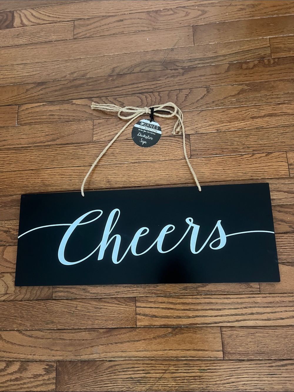 Cheers Wall Sign - Black with White Script